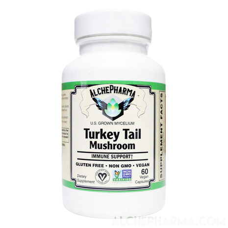 Turkey Tail Mushroom ( Organic Trametes Versicolor ) 40% polysaccharides Vegan-Mushrooms-AlchePharma