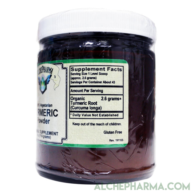 Turmeric Organic Powder- 100% Pure Full Spectrum Turmeric Root Powder 114 grams ( curcuma longa )-Herb-AlchePharma