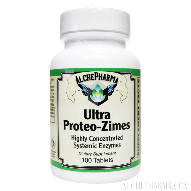 Ultra Proteo-Zimes™ - (USP) Highest commercial concentrations available of: Chymotrypsin, Trypsin, Pancreatin, Papain and Bromelain-enzymes-AlchePharma