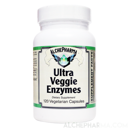 Ultra Veggie Enzymes w/ protease enzymes active at pH levels of 6.0, 4.5 and 3.0 ( patented nzimes™ )-enzymes-AlchePharma