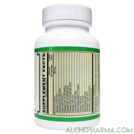 Ultra Veggie Enzymes w/ protease enzymes active at pH levels of 6.0, 4.5 and 3.0 ( patented nzimes™ )-enzymes-AlchePharma