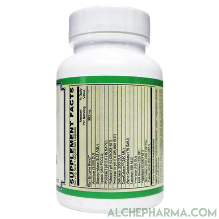 Ultra Veggie Enzymes w/ protease enzymes active at pH levels of 6.0, 4.5 and 3.0 ( patented nzimes™ )-enzymes-AlchePharma