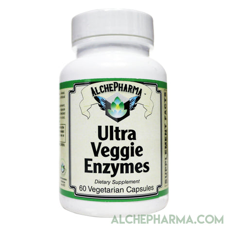 Ultra Veggie Enzymes w/ protease enzymes active at pH levels of 6.0, 4.5 and 3.0 ( patented nzimes™ )-enzymes-AlchePharma