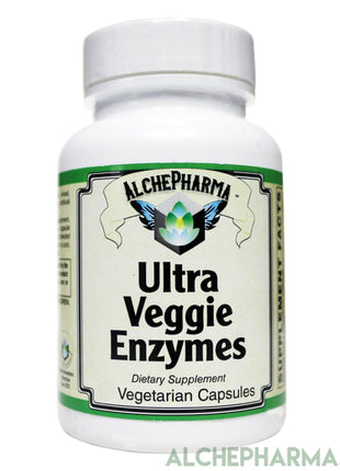 Ultra Veggie Enzymes w/ protease enzymes active at pH levels of 6.0, 4.5 and 3.0 ( patented nzimes™ )-enzymes-AlchePharma