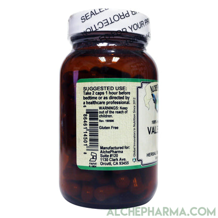 Valerian Root 500mg Capsules- Organic Valeriana officinalis-AlchePharma