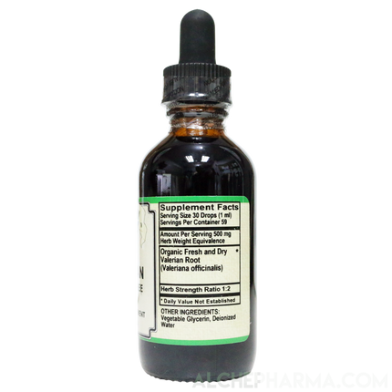 Valerian Root Tincture ( Organic Fresh and Dry, Alcohol Free) Valeriana officinalis-Herbs-AlchePharma
