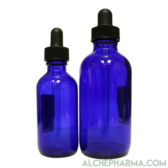 Vibrant Cobalt Blue Glass Dropper Bottles-Bottle-AlchePharma