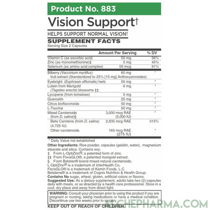 Vision Support- w/ Patented FloraGLO®, Betatene® & L-OptiZinc® ( Professional Formula )-Vision-AlchePharma