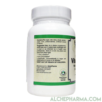 Vita-Min 75- One a Day, Comprehensive Multivitamin Mineral formula w/ Iodine and Betaine HCL - -Iron Free-Multi Vitamin-AlchePharma