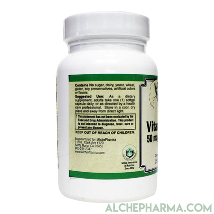 Vitamin D-3 50 mcg (2,000 IU) from Lanolin in a base of Safflower oil-d 3-AlchePharma