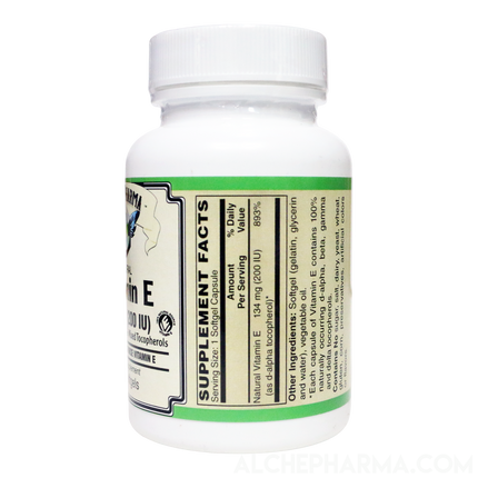 Vitamin E 134 mg (200 IU) 100% Natural Mixed Tocopherols D-Alpha form-Vitamins & Supplements-AlchePharma