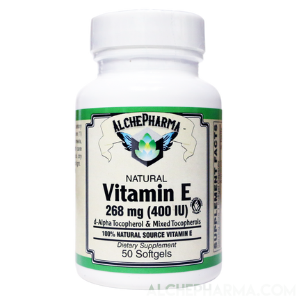 Vitamin E 268 mg (400 IU) 100% Natural Mixed Tocopherols D-Alpha form-AlchePharma