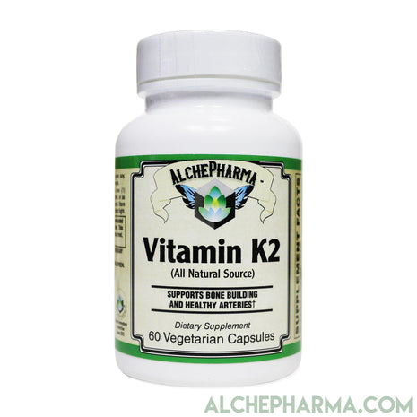 Vitamin K2- MenaquinGold™ (MK-7) Biologically Active, All Natural Source- 45mcg (60 Vcaps)-vitamins-AlchePharma