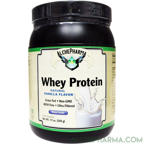 Whey Protein 🥇Premium Natural Grass Fed 🥛 Mixes Easily - AlchePharma