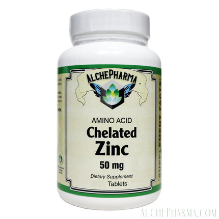 Zinc 50 mg. with natural amino acid chelation.-Minerals-AlchePharma