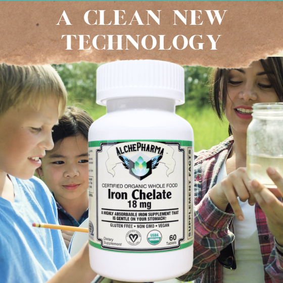 Whole Food Iron Chelate, Certified USDA Organic and from Sprouted Amaranth Simple and Clean Excipients